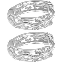 4Paare Silberne Herren Creolen Ohrringe Drachen Schmuck
