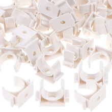 180Pcs White PVC Pipe Support Clamps U Brackets for Stable Fixation