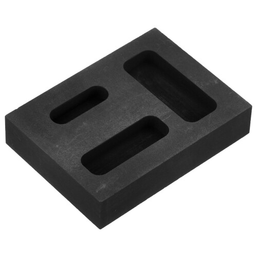 2Stk Schwarz Graphit Gießform 3-Fach Ingotschmelzform Metall