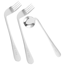 2Ensembles Couverts Accessoires Alimentaires Argentés Ergonomiques