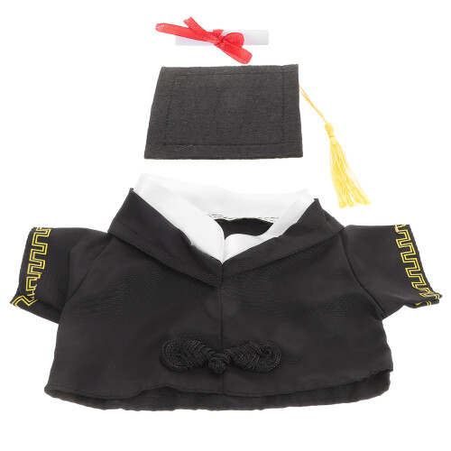 2Sets Gele Polyester Graduation Outfit Voor Met DIY Fun
