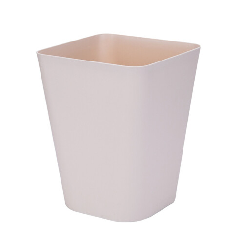 Plain Uncovered Trash Can Household Large Trash Can Paper Basket Khaki