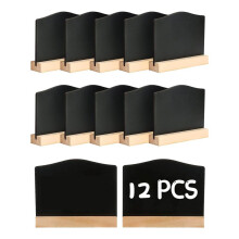 12 Pacotes de  Sinais de Quadro-Negro, Notas de Cozinha Quadros de Giz com Suportes 10X7,2Cm Pequeno Quadro Negro Quadro de Mesa de Mensagens