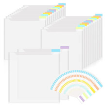 Organiseur de Rangement pour Papier de Scrapbooking 12 X 12 Pouces Organisateur de Rangement Transparent avec Onglets D'Index Adhésifs pour Papier de