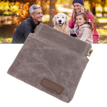 Bolsa de lona gris para golosinas de perro para exteriores 12,5x12 cm
