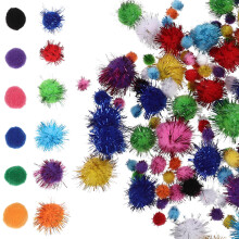 1980Pièces Pompons Pelucheux Colorés Pour Activités Manuelles Mode
