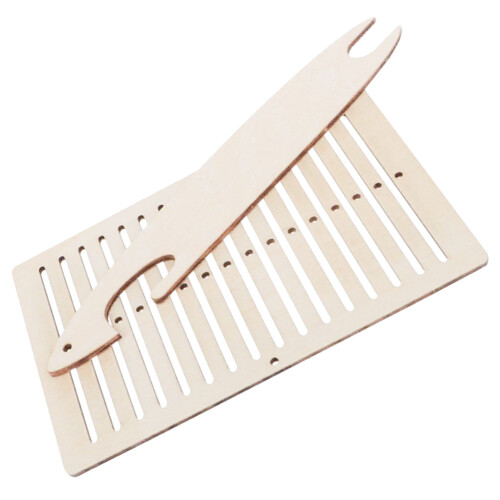 2Ensembles Métier À Tisser Manuel Bois Beige Simple Solide