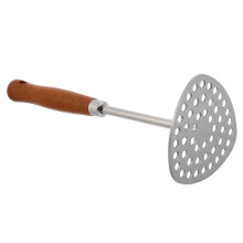 4Pcs Stainless Steel Masher for Potatoes and Fruits with Wood Handle