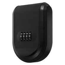 2Pcs Wall-Mountable Black ABS Key Holder Lock Box with Resettable Code