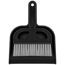 4Pcs Small Brush Cleaning Set Black Plastic Mini Broom for Desktop Use