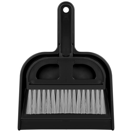 4Pcs Small Brush Cleaning Set Black Plastic Mini Broom for Desktop Use