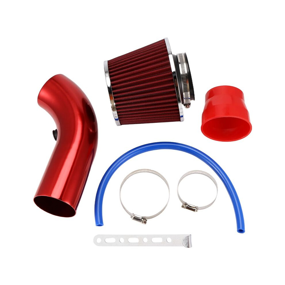 Automobile 76Mm Refitted Winter Mushroom Air Filter Intake Pipe Filter High Flow Air Filter Aluminum Pipe Kit Red 6031949329888