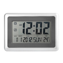 Digital Klocka med Kalender och Temperatur, Stor LCD-SkäRm VäCkarklocka med Extra Stora Siffror, LäTt Att LäSa och StäLla In