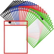28-Teiliger Arbeitsnotizenhalter, Wiederverwendbarer Notizhalter, Tasche Aus Kunststoff, Trocken Abwischbare HüLle für Lehrer, BüRo, Organisation E