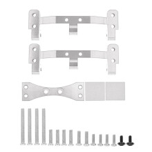Metal Link Rod Mount Base and Axle Servo Bracket Mount for WPL C14 C24 C34 C44 C54 1/16 RC Car Upgrade Parts, Silver