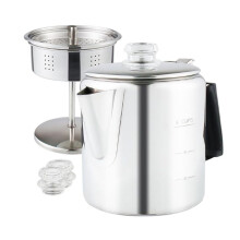 Multi Use Percolator Coffee Pot with Heat Resistant Glass Knob & Silica Gel Handle, for Indoor Induction Cooktop, 6 Cup