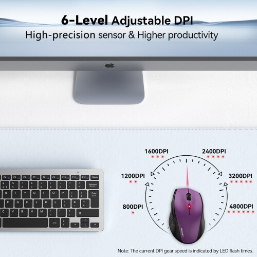 TeckNet TECKNET Wireless Mouse for Laptop, 4800 DPI Optical Computer Mice with 2
