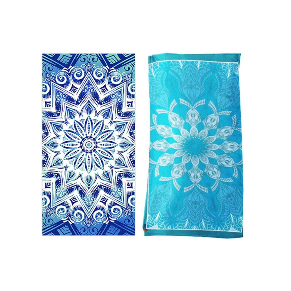 2PCS Absorbent Quick-Drying Beach Towel Microfiber Yoga Sports Towel Swimming Towel Printed Seaside Bath Towel 70x140CM