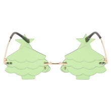 3St Lichtgroene Praktische Xmas Bril Feest Accessoire St+metaal