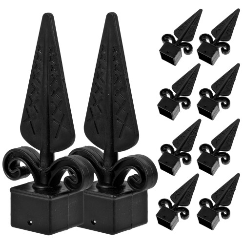50Pièces Protections Poteaux Clôture Noir Simple