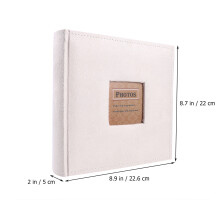 3Pcs White Photo Album for Family 200 Pages Sturdy PVC Book