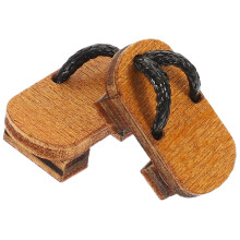 4Paires Sabots Miniatures En Bois Style Japonais Pour Décor Et Jouets