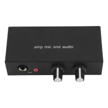 Préamplificateur stéréo en aluminium avec 3 sorties, interface microphone, prise EU