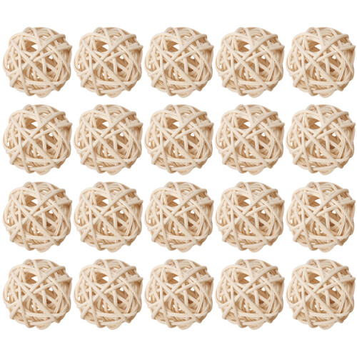 40Pièces Boules En Rotin Khaki Pour Diffuseur Décoration De Table