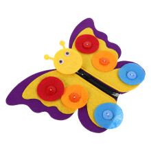 5Pièces Planche Tissu Boutons Mélangés Jouet Éducatif Montessori