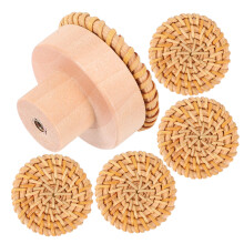 20Pcs Wooden Rattan Hooks Rustic Wall Mount for Keys Bags Towels