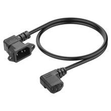 90 Degree IEC C13 to C14 Computer Extension Cable,C14 to C13 PDU Power Cord for Servers,Monitor,PC-0.6m