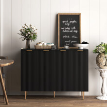 HOMCOM Sideboard Buffet Cabinet with Adjustable Shelves, Black