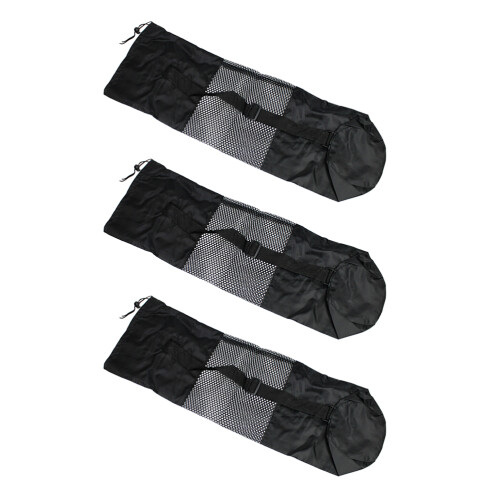 12Pcs Black Yoga Breathable Mesh Drawstring Carrying Storage