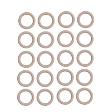 100Pièces Anneaux En Bois Bébé Usage Doux Beige Pour Enfant