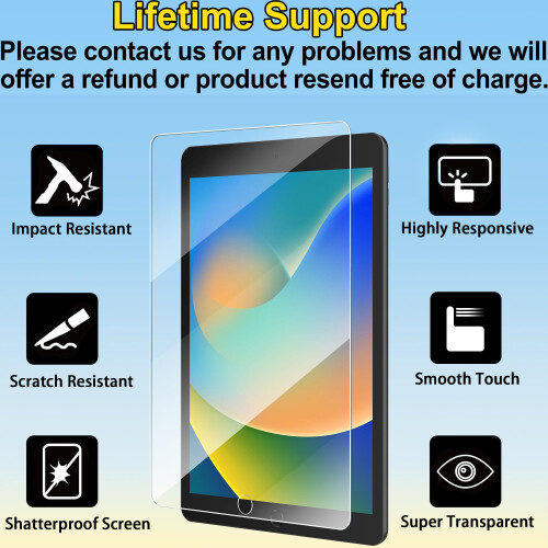 4youquality 2-Pack Screen Protector for iPad 9th/8th/7th Generation (1 1