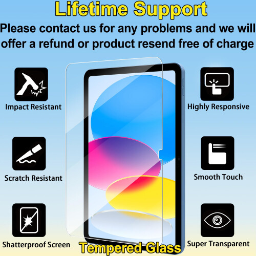 4youquality [2-Pack Screen Protector for iPad (A16) 11th / 10th Genera 1