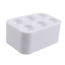 White Plastic Watercolor Palette, 6 Well Rectangular Paint Palettes, Paint Tray Palettes, Paint Trays 30PCS