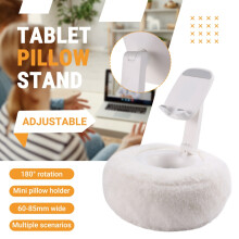Suporte de Travesseiro Ajustável para  com Suporte de Leitura com Tigela Felpuda 360 Suporte de Telefone para Cama Branco