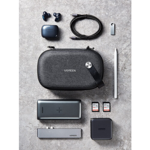 UGREEN Travel Accessories Tech Pouch Electronics Cable Organiser Bag Black 2