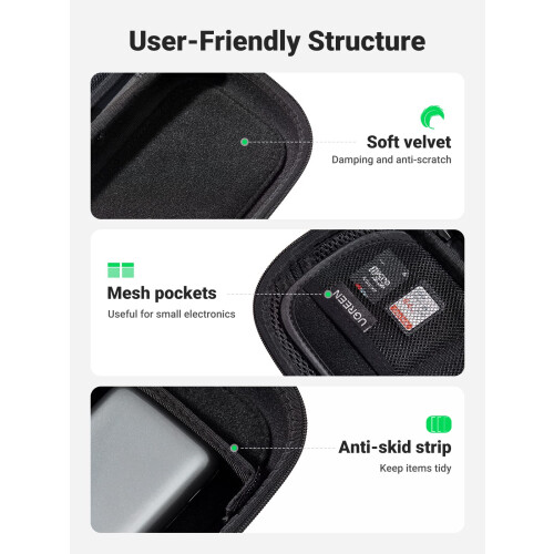 UGREEN Travel Accessories Tech Pouch Electronics Cable Organiser Bag Grey 2