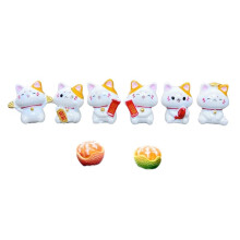 Ornamenti di Gatti Fortunati Gatti Della Ricchezza 8 Pezzi Figurine Set Fortune Miniatura Simpatico Gattino Modello nel Resina Ornamento per Desktop