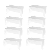 8er-Pack Einweg-Tischdecken Aus Kunststoff, 137,2 X 274,3 Cm, Rechteckige Tischdecke, Esstisch-Abdeckung für Partys, Camping