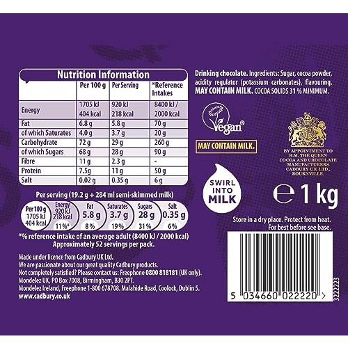 Cadbury Cadbury Hot Chocolate, 1 kg (Packaging may vary) 1