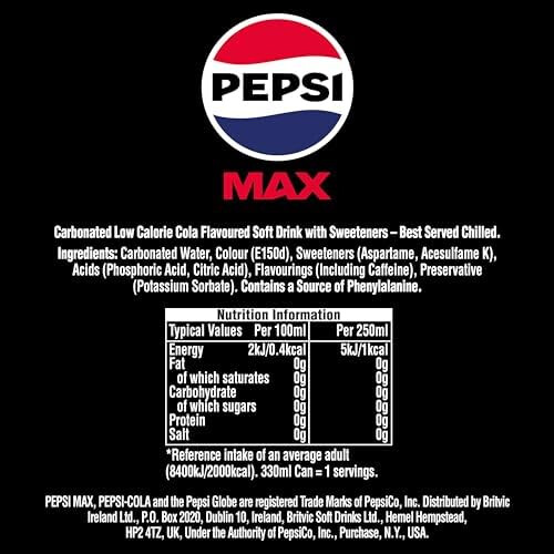 Pepsi Pepsi Max No Sugar Cola Cans 24 x 330ml 2