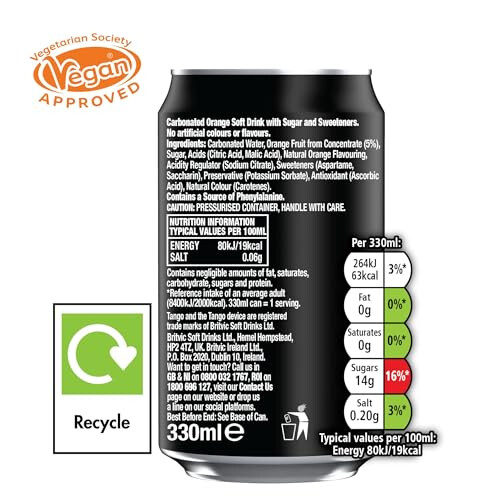 Tango Orange Soft Drink  330 ml Pack of 24 1