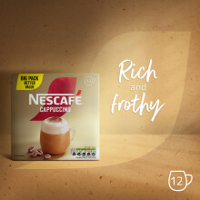 NESCAFÉ Cappuccino Instant Gold Coffee 12 x 155g Sachets 100 Responsib