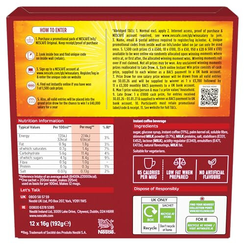 Nescafe NESCAFÉ 3 IN 1s Original 1 Pack 12 Drinks 1