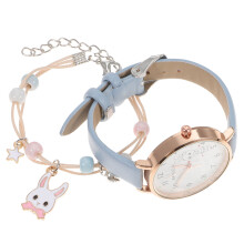 2Sets Leichte Kinderuhr Mit Cartoon Armband Für Bunter Schmuck