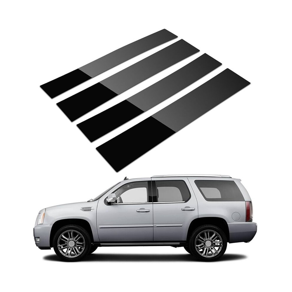 Car Pillar Posts Door Window Trim Moldings Anti Scratch Sticker For Escalade 2007-2014 Accessories Glossy Black 4714154711182