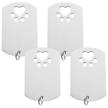 8Pièces Plaques Identité Chien Gravées Acier Inox Pour Collier Argenté